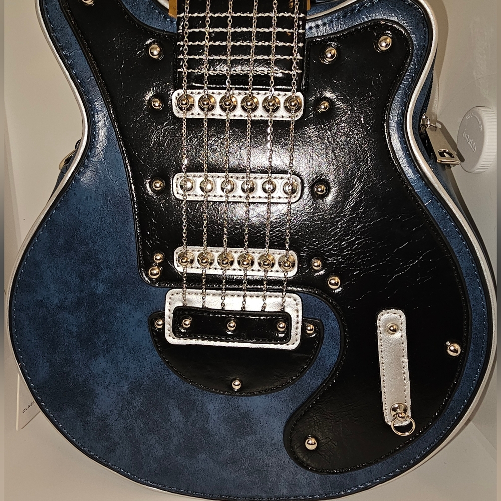 Blue and Black Guitar-Shaped Crossbody NWTs